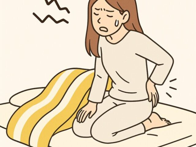 起き上がる時に腰が伸びない